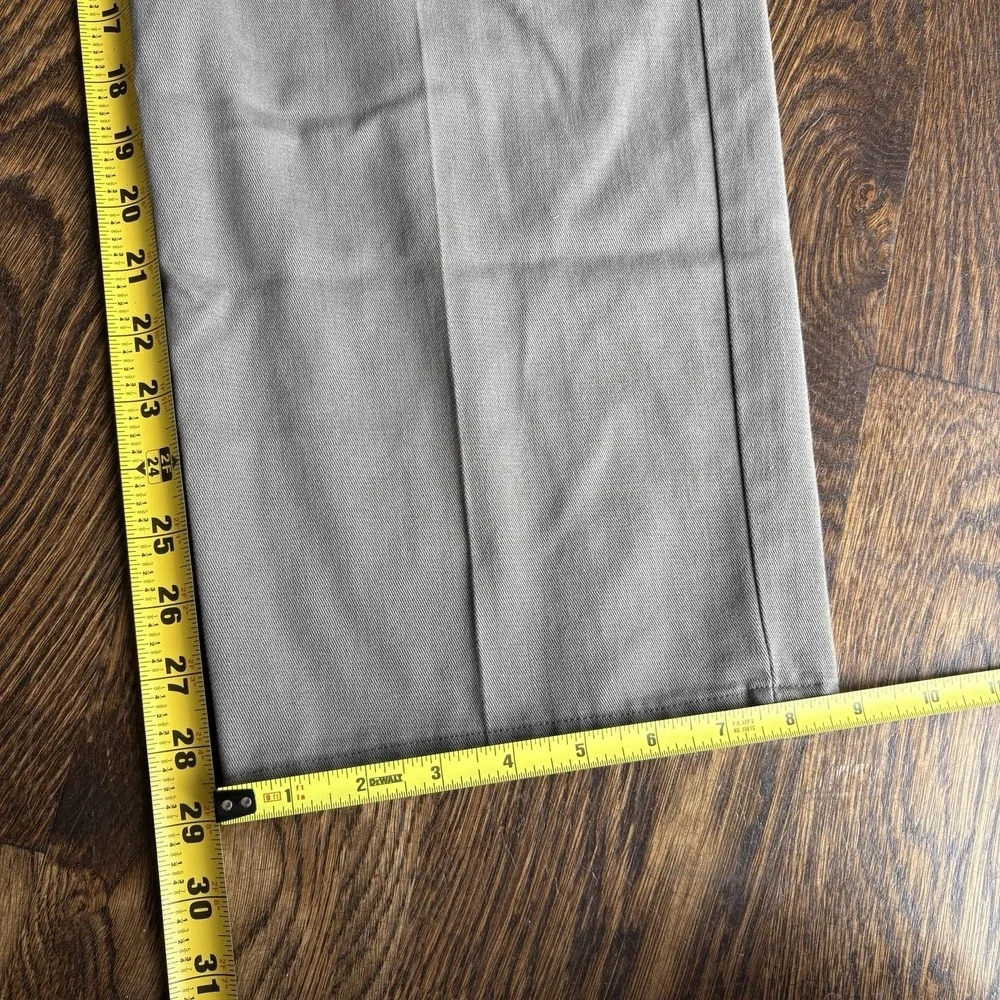 Vtg 90s Tommy Hilfiger Crest Pleated Chino Pants Mens 34x29 Olive Gray Trousers